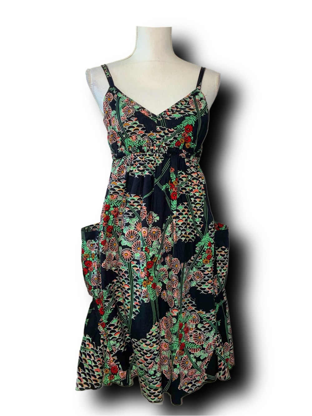 NWOT 100% Cotton Forever21 Smocked Floral Sundress with Oversized Side Pockets